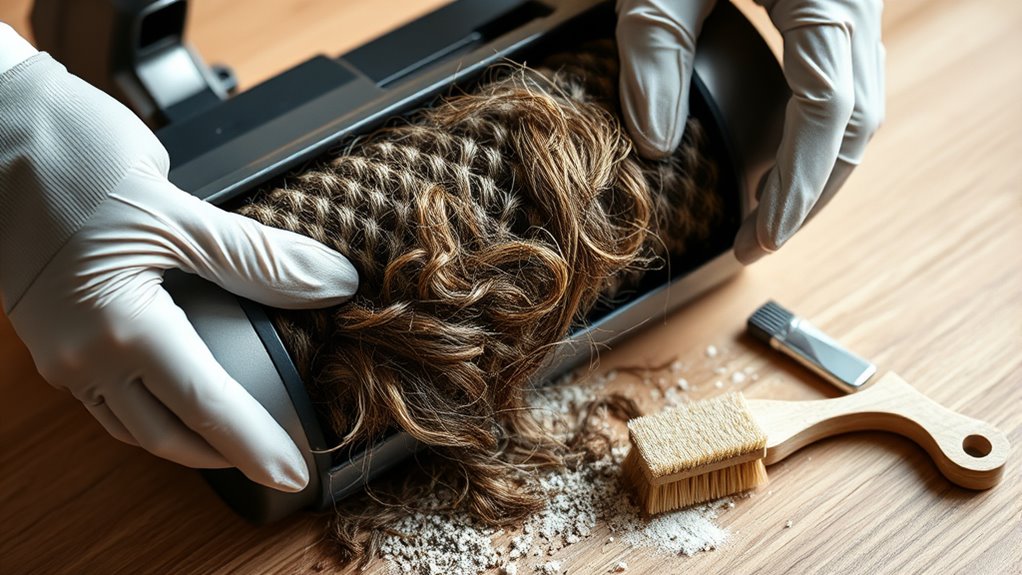 clean brush roll regularly