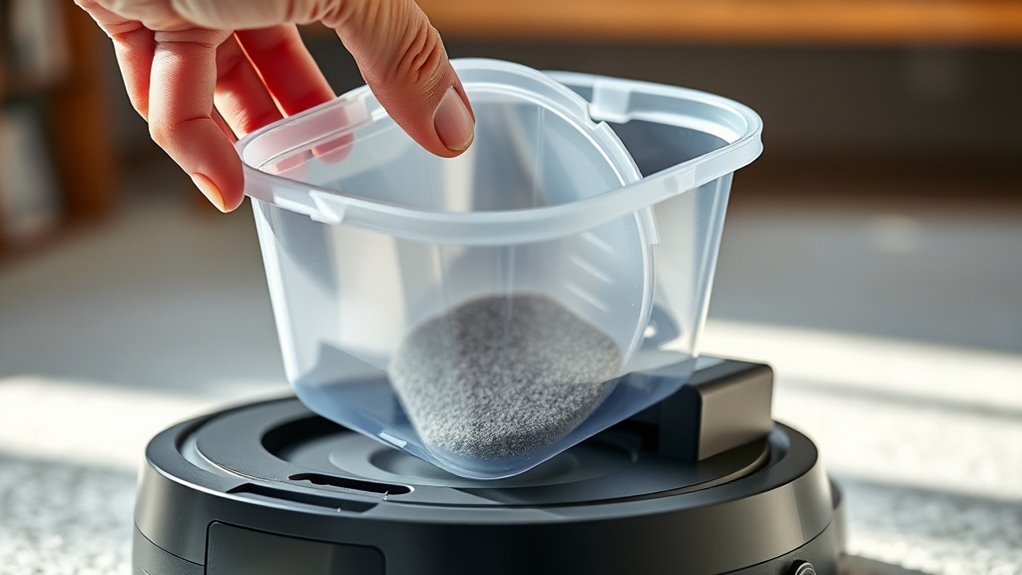 remove and reinsert dust bin