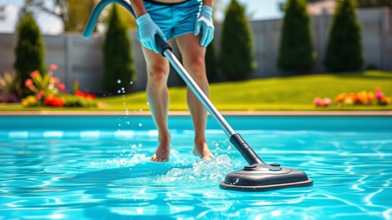 vacuuming above ground pool
